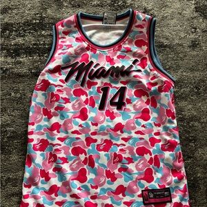 Custom Men’s Miami Heat Tyler Herro Bape Jersey (Medium)